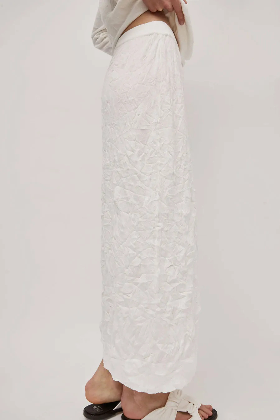 Black Crane Crinkled Knit Skirt in White sold by No. 6 product image thumbnail 3
