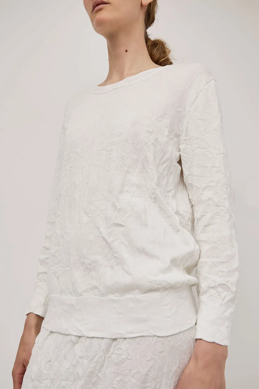 Black Crane Crinkled Summer Knit in White sold by No. 6 product image thumbnail 3