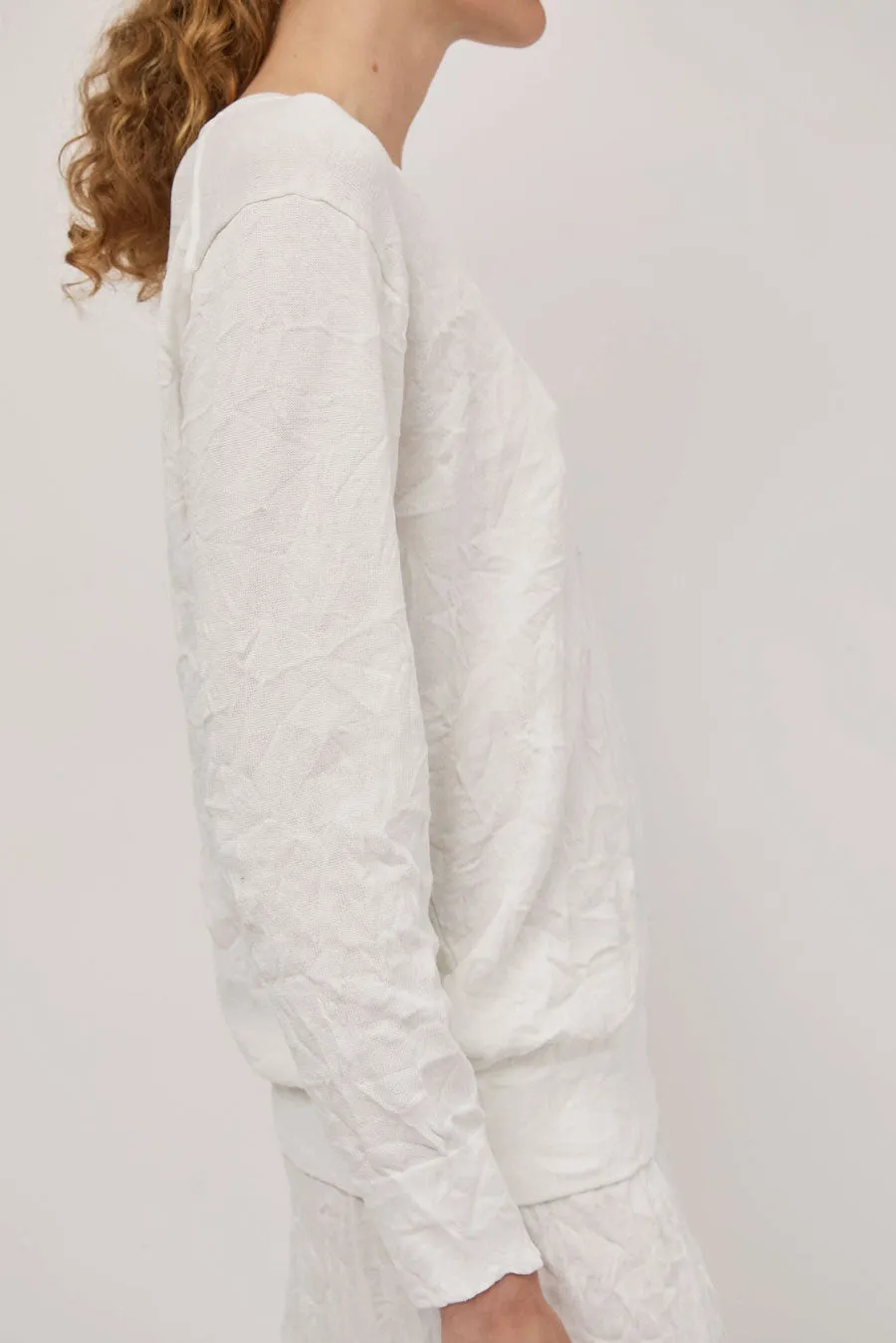 Black Crane Crinkled Summer Knit in White sold by No. 6 product image thumbnail 2