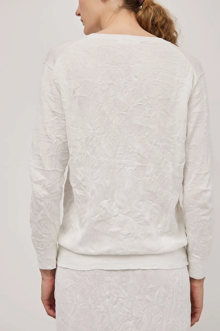 Black Crane Crinkled Summer Knit in White sold by No. 6 product image thumbnail 4