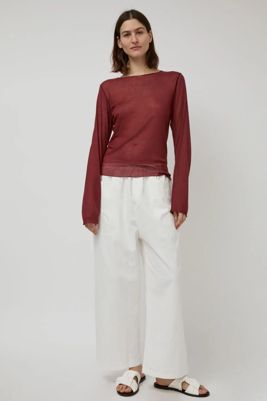 Deiji Studios Square Pocket Pant in White sold by No. 6