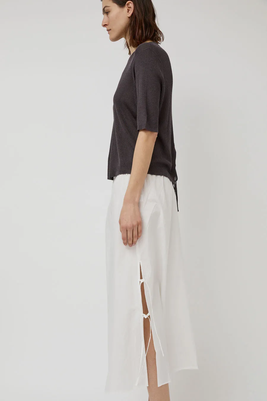 Deiji Studios Split Tie Skirt in White sold by No. 6 product image thumbnail 5