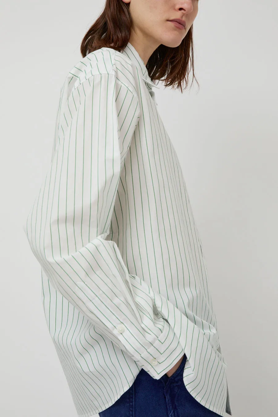 B Sides Nolan Shirt in Green White Stripe sold by No. 6 product image thumbnail 2