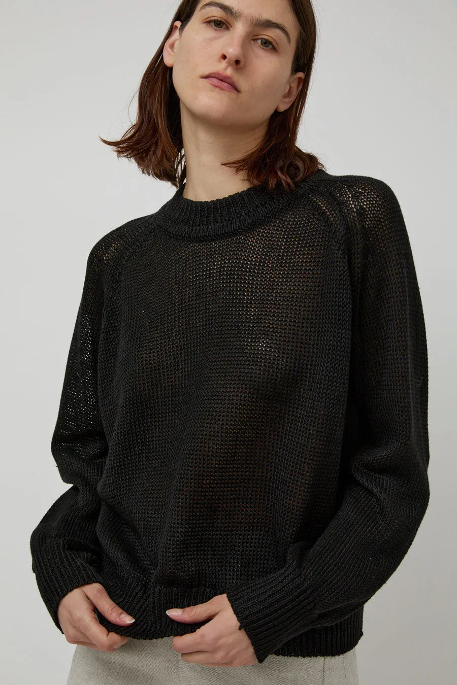 B Sides Lind Knit Crew in Black sold by No. 6