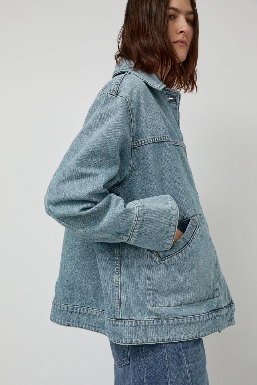 B Sides Stadium Jacket in Jac Wash Crochet Collar sold by No. 6 product image thumbnail 5