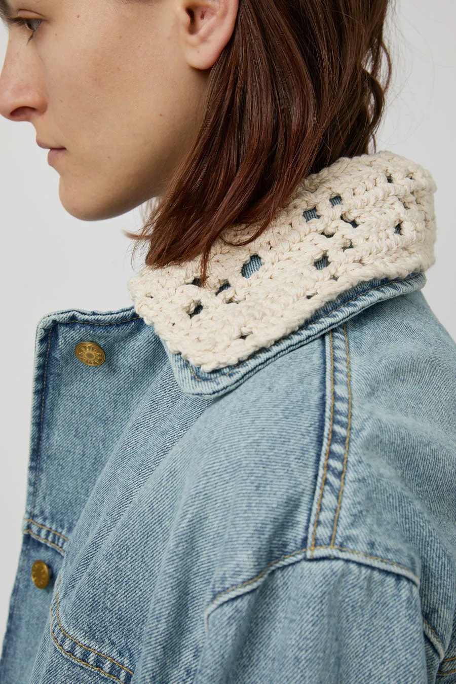 B Sides Stadium Jacket in Jac Wash Crochet Collar sold by No. 6 product image thumbnail 2