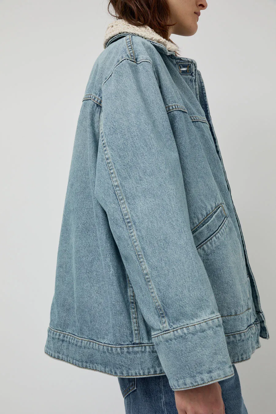 B Sides Stadium Jacket in Jac Wash Crochet Collar sold by No. 6 product image thumbnail 3