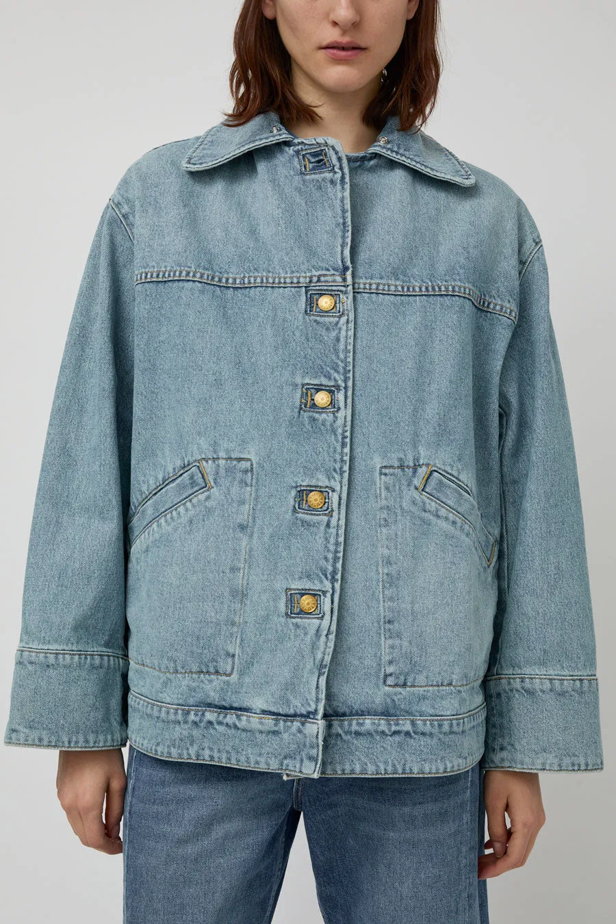 B Sides Stadium Jacket in Jac Wash Crochet Collar sold by No. 6 product image thumbnail 4