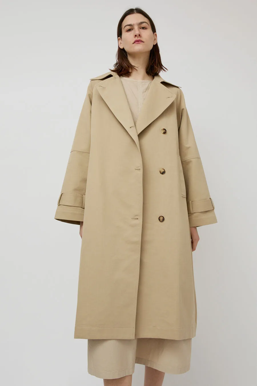Rue De Tokyo Cora Heavy Trench in Sand sold by No. 6