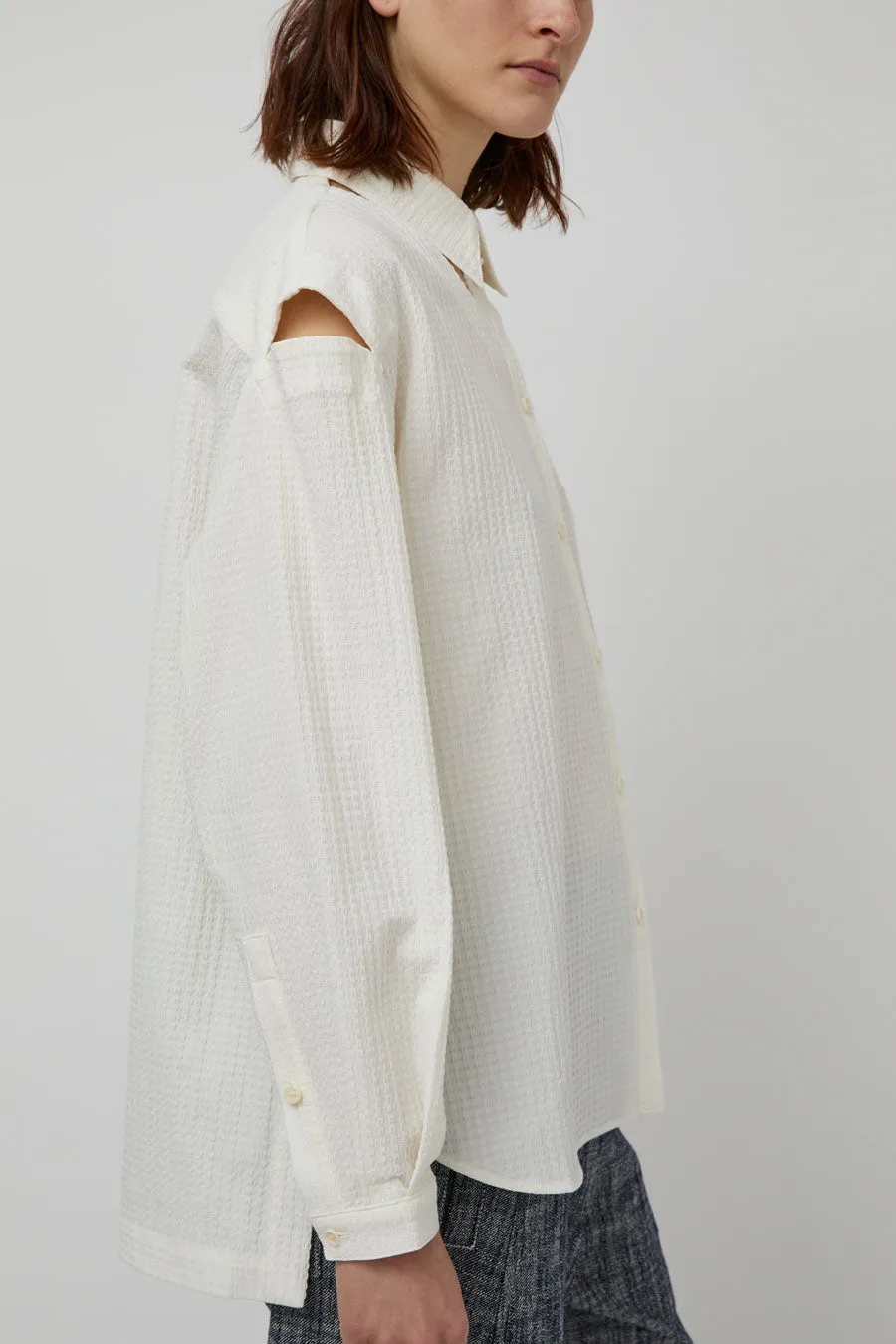 Henrik Vibskov Cut Out Shirt in White sold by No. 6 product image thumbnail 4