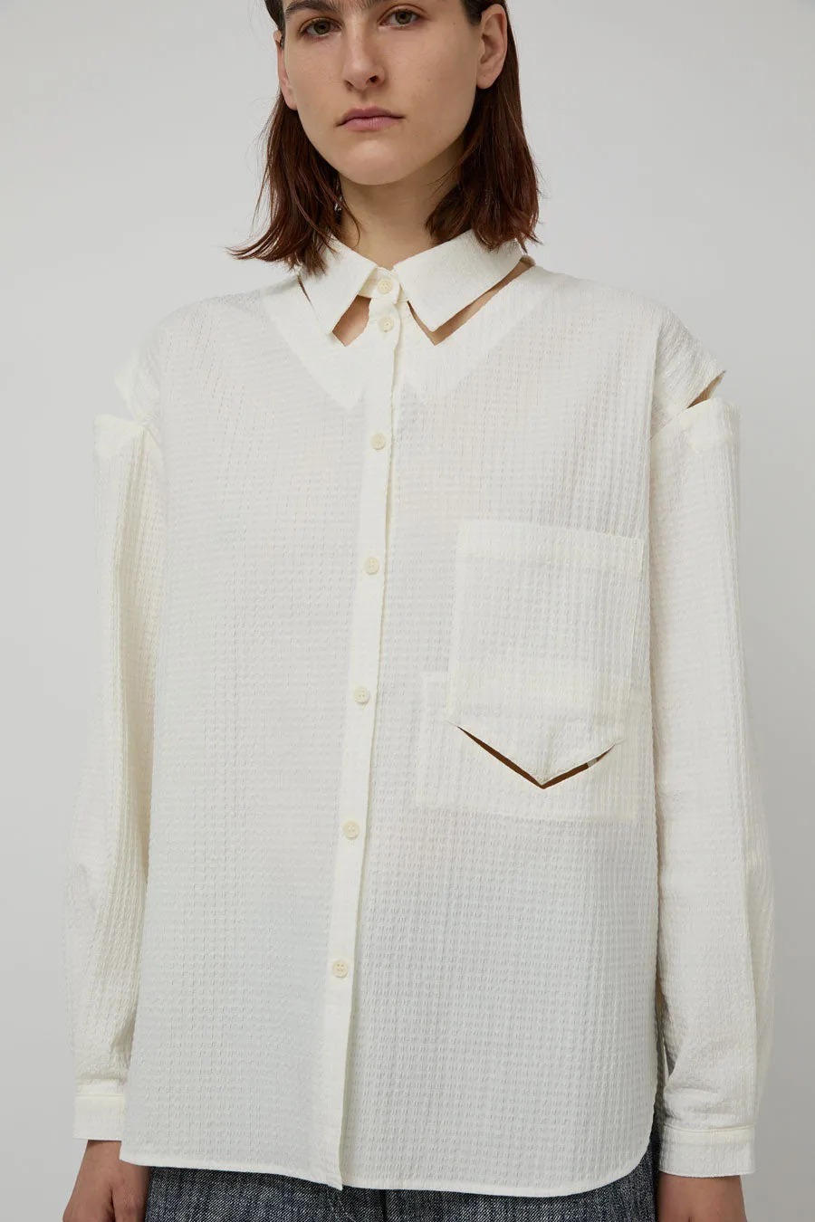 Henrik Vibskov Cut Out Shirt in White sold by No. 6
