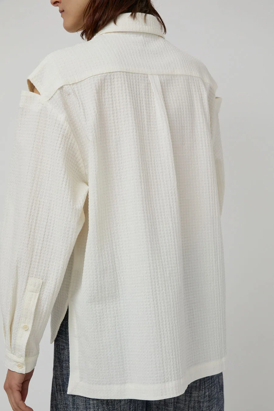 Henrik Vibskov Cut Out Shirt in White sold by No. 6 product image thumbnail 5