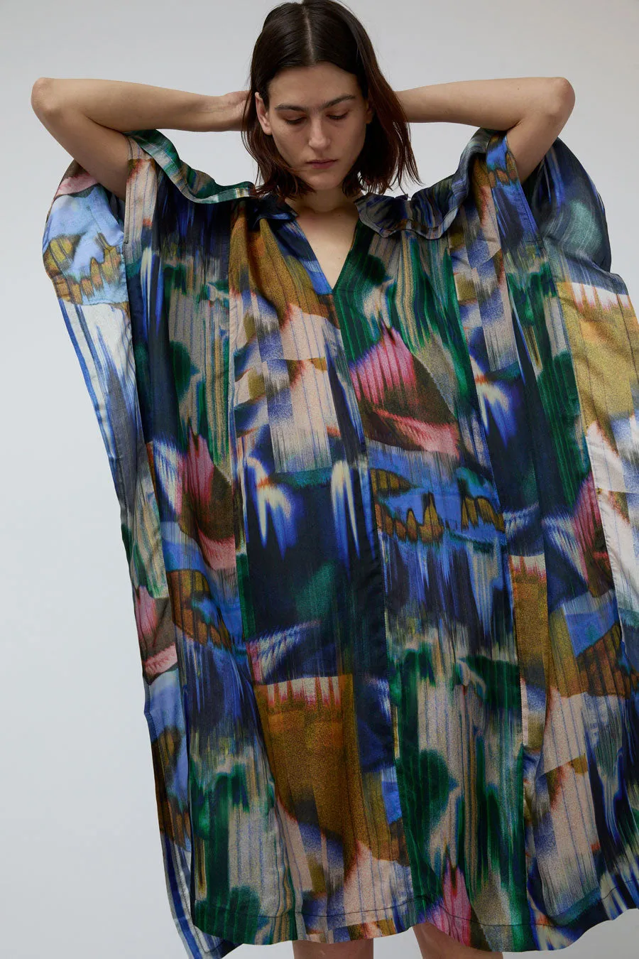 Henrik Vibskov Uncut Kaftan in Multi Brush Drips sold by No. 6