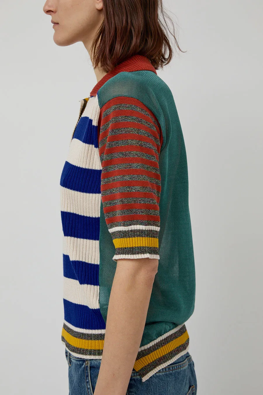 Henrik Vibskov Mix Polo in Teal Mix sold by No. 6 product image thumbnail 3