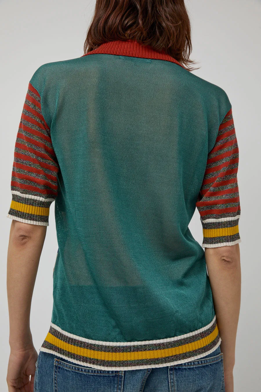 Henrik Vibskov Mix Polo in Teal Mix sold by No. 6 product image thumbnail 2