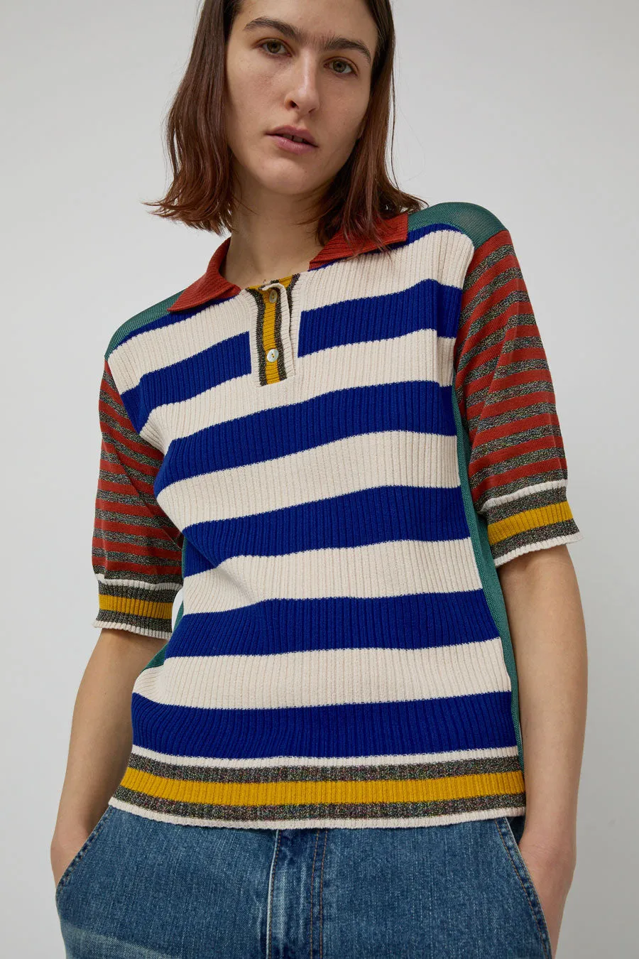 Henrik Vibskov Mix Polo in Teal Mix sold by No. 6