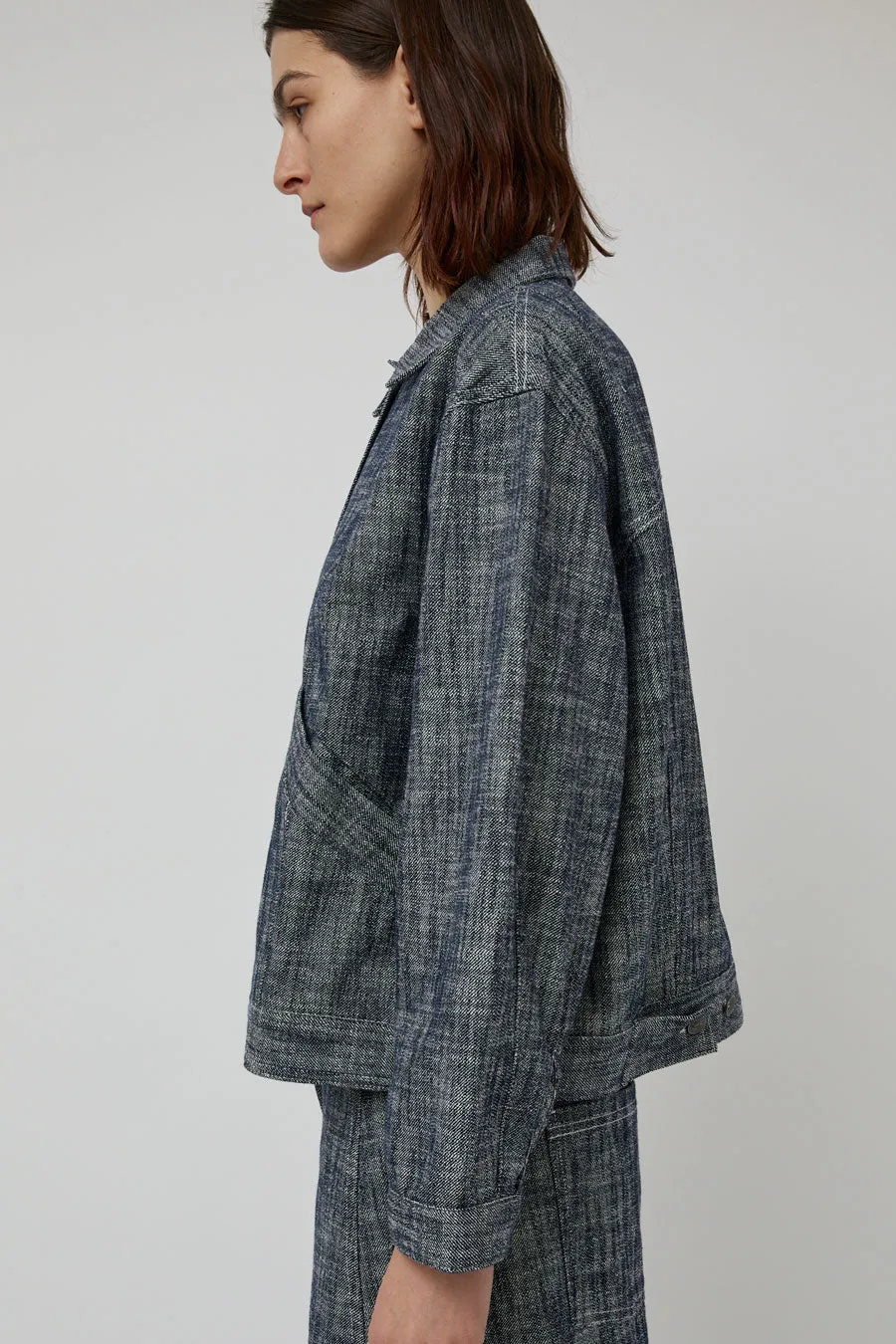 Henrik Vibskov Denim Jacket in Blue White Blur sold by No. 6 product image thumbnail 4