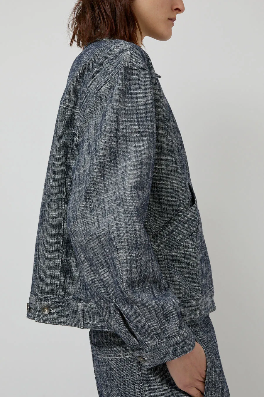Henrik Vibskov Denim Jacket in Blue White Blur sold by No. 6 product image thumbnail 2