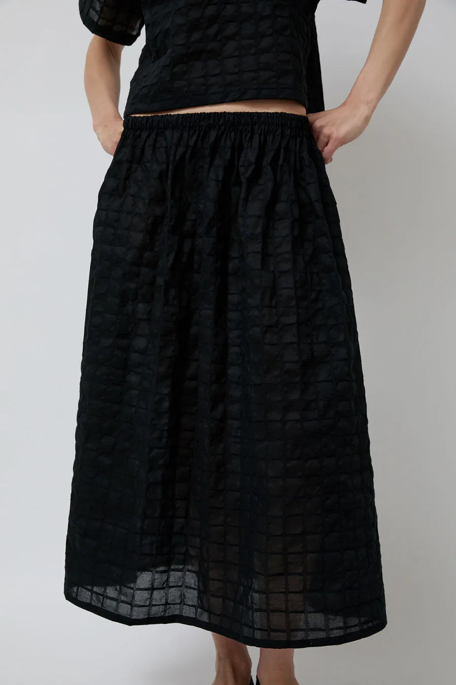 Black Crane Ripple Finish Skirt in Black sold by No. 6 product image thumbnail 3
