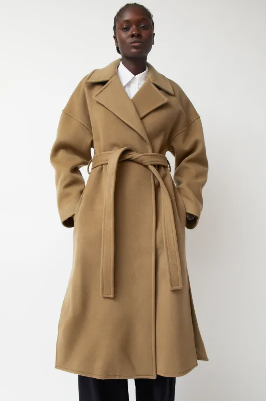 Blossom Raf Wool Cashmere Long Coat in Beige made by No. 6
