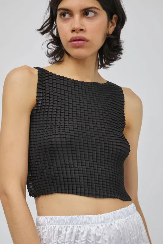Nin Studio Pleated Tank Singlet in Black made by No. 6