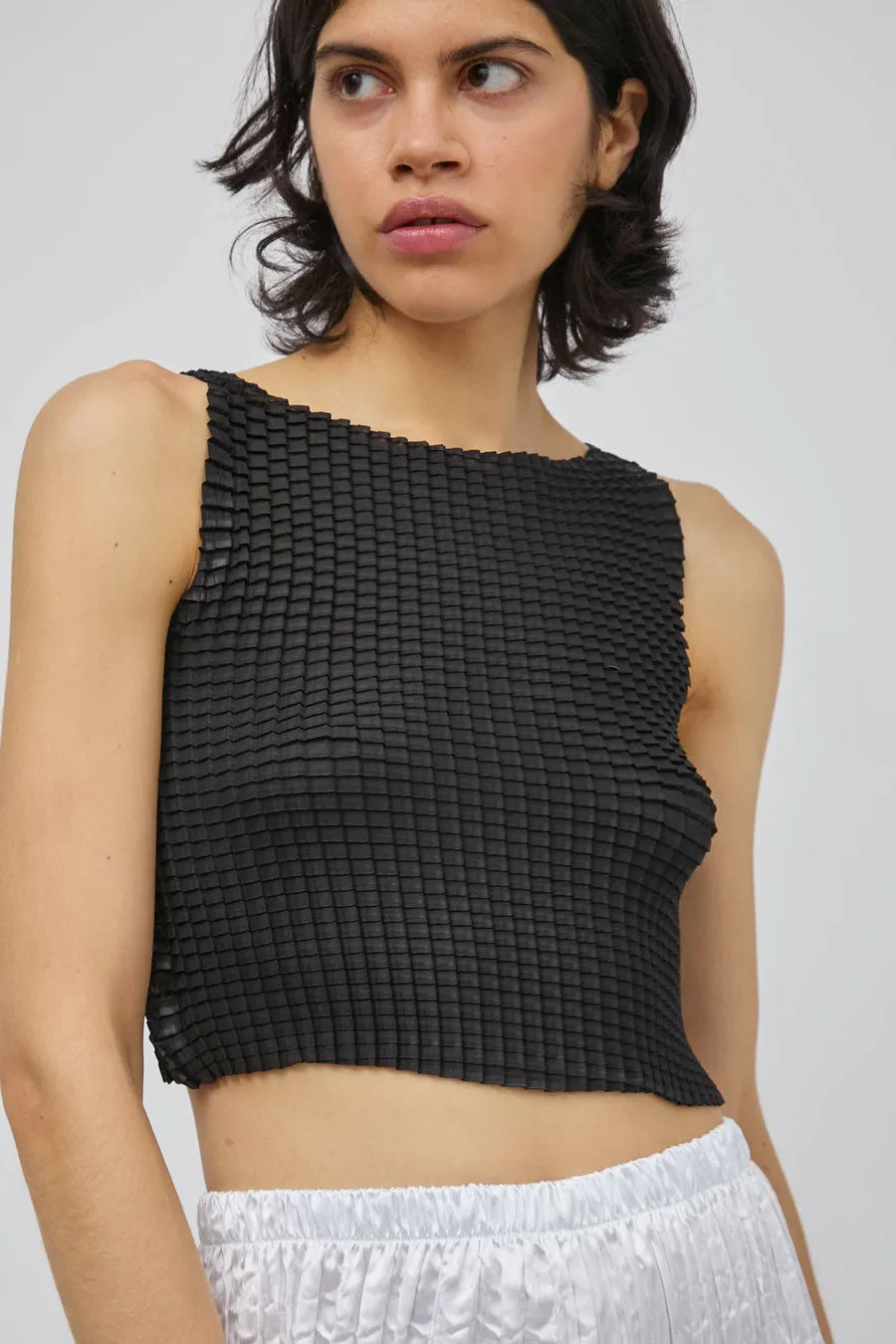 Nin Studio Pleated Tank Singlet in Black sold by No. 6