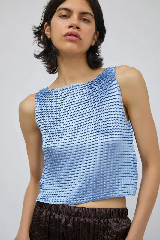 Nin Studio Pleated Tank Singlet in Blue made by No. 6