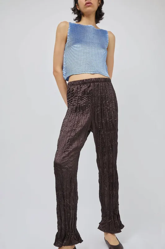 Nin Studio Crinkle Pant in Brown made by No. 6