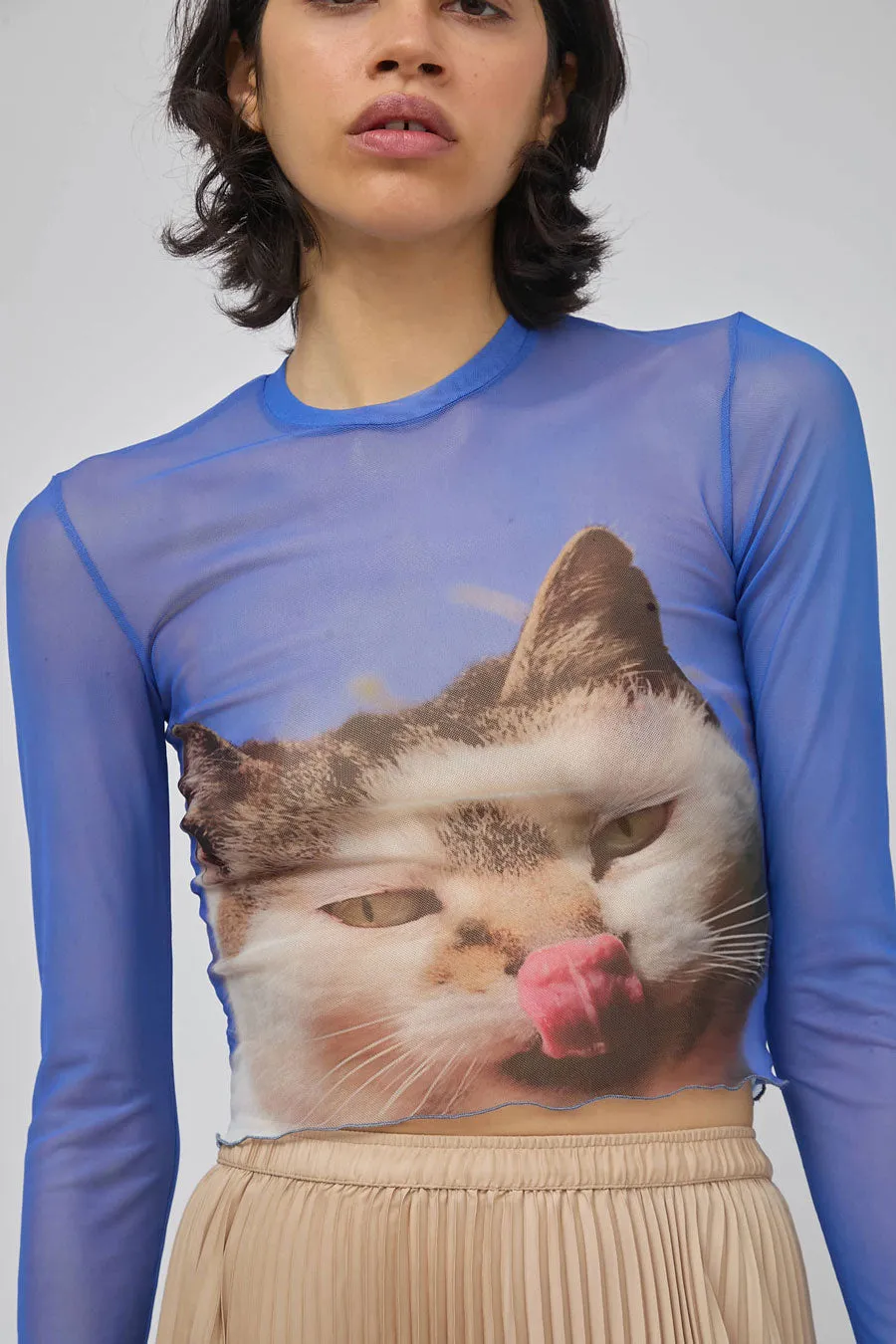 Marios Miao Top in Cat and Blue sold by No. 6