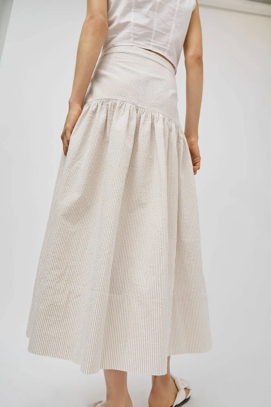 Zii Ropa Beatrice Skirt in Cream Seersucker sold by No. 6 product image thumbnail 5