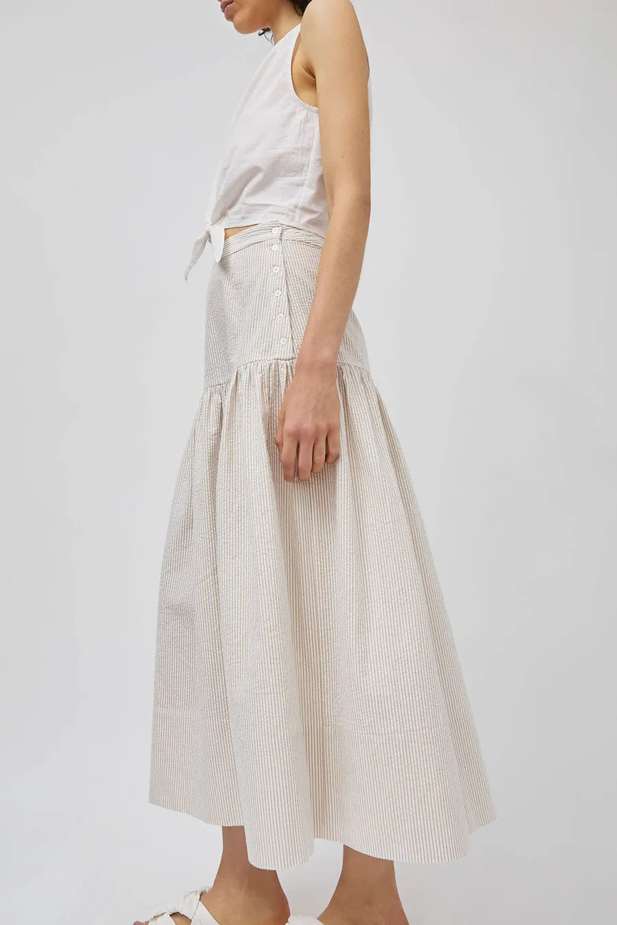 Zii Ropa Beatrice Skirt in Cream Seersucker sold by No. 6 product image thumbnail 3