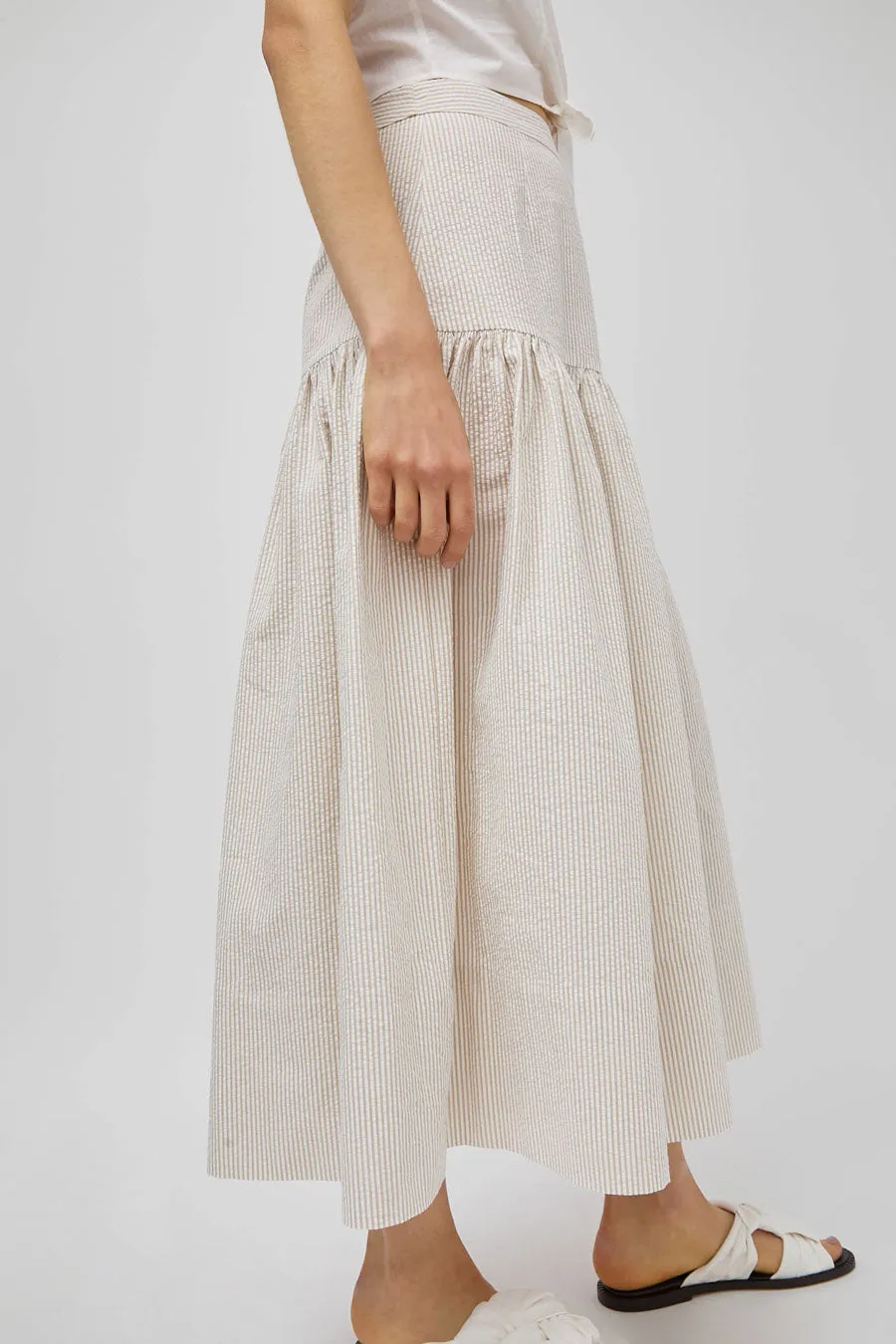 Zii Ropa Beatrice Skirt in Cream Seersucker sold by No. 6 product image thumbnail 4