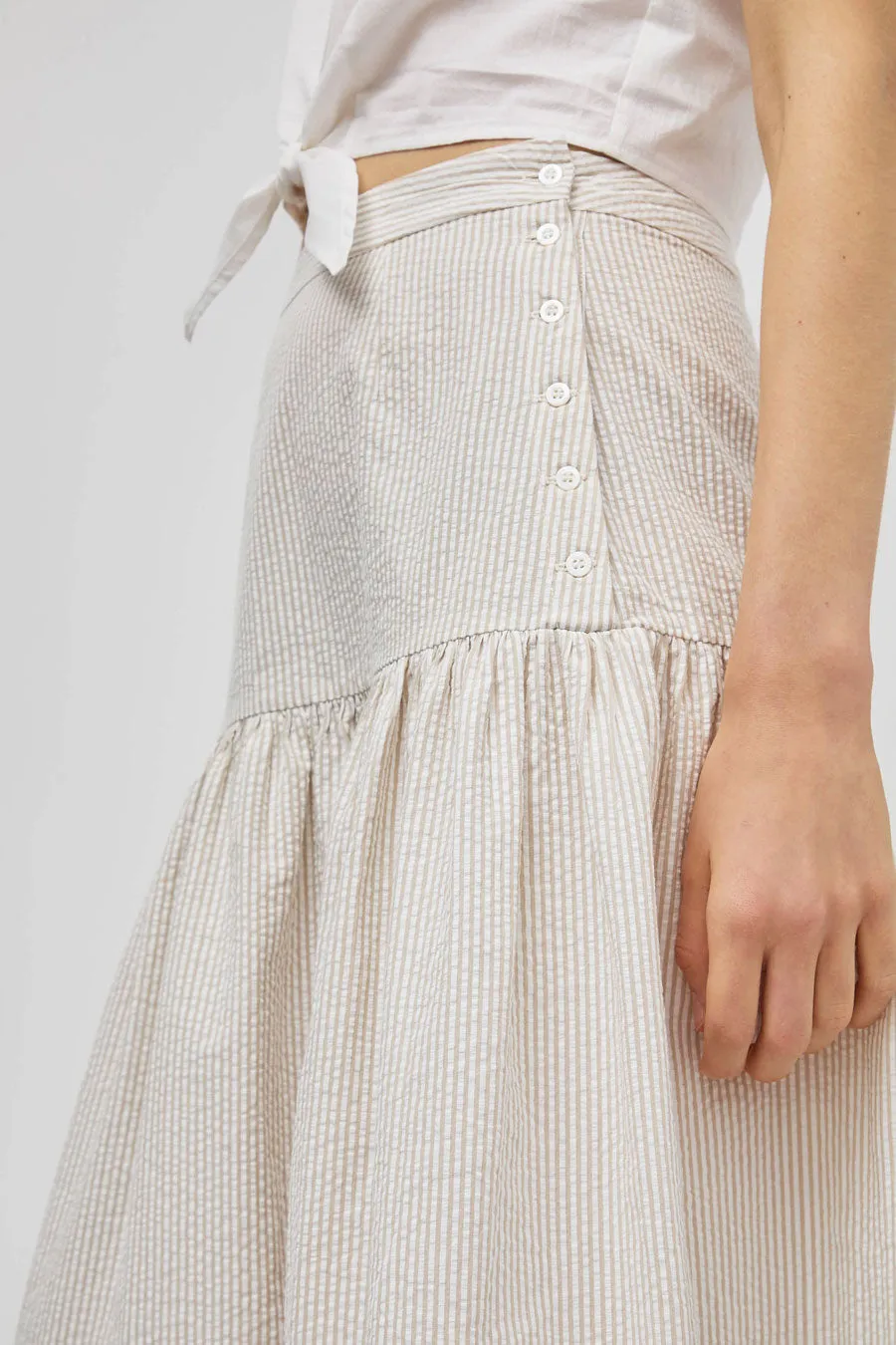 Zii Ropa Beatrice Skirt in Cream Seersucker sold by No. 6 product image thumbnail 2