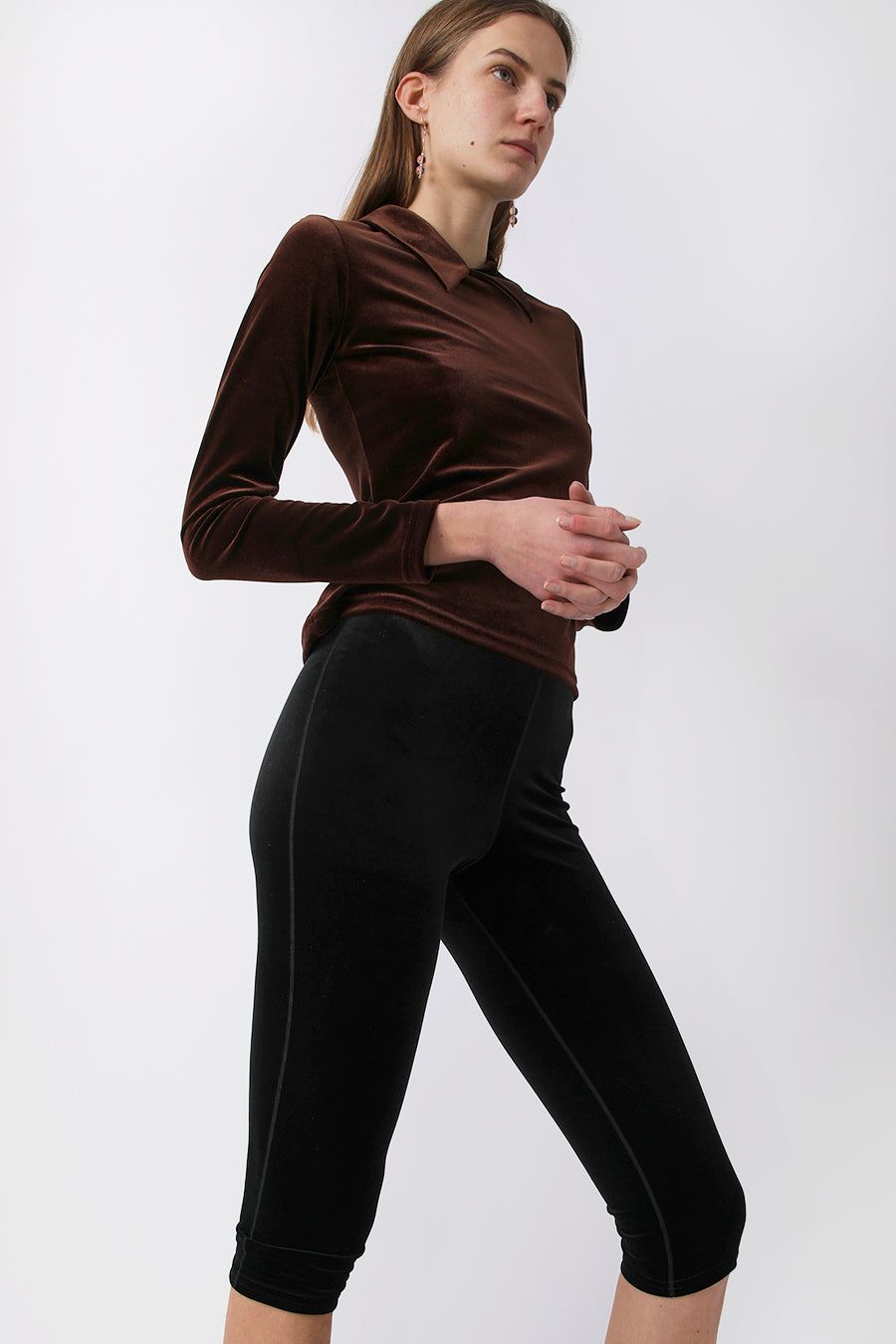 Simone Wild Velvet Long Short in Black sold by No. 6