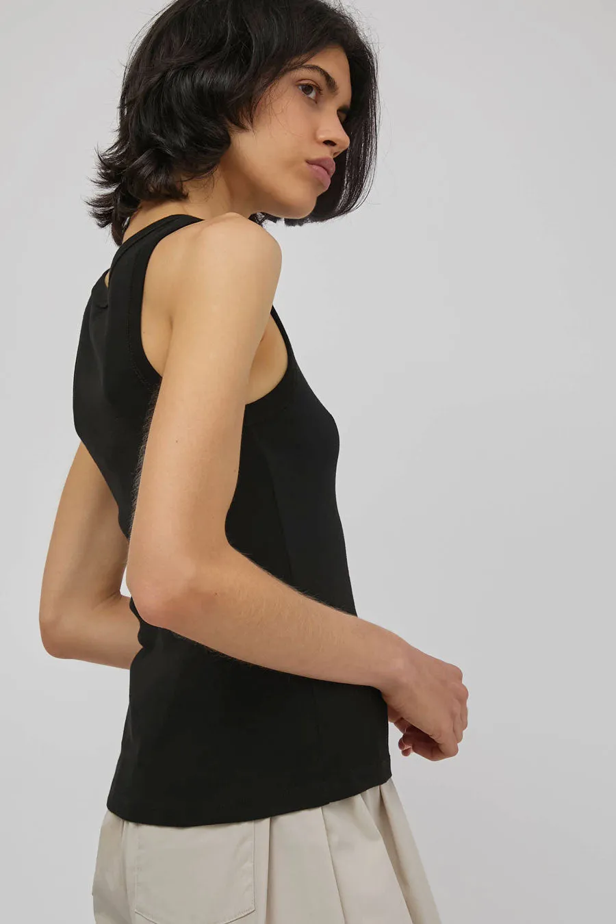 St. Agni Organic Cotton Bateau Tank in Jet Black sold by No. 6 product image thumbnail 2