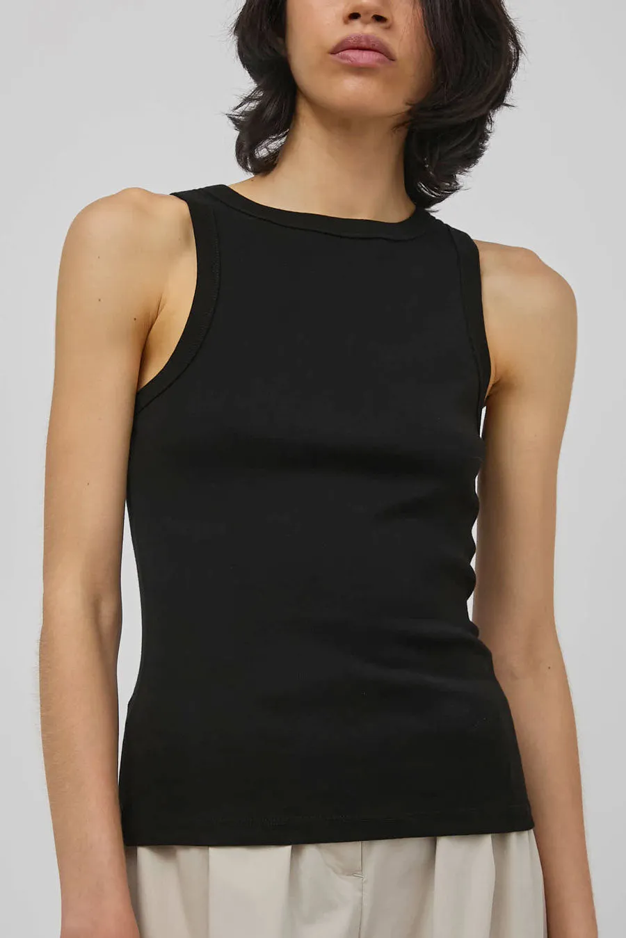 St. Agni Organic Cotton Bateau Tank in Jet Black sold by No. 6 product image thumbnail 3