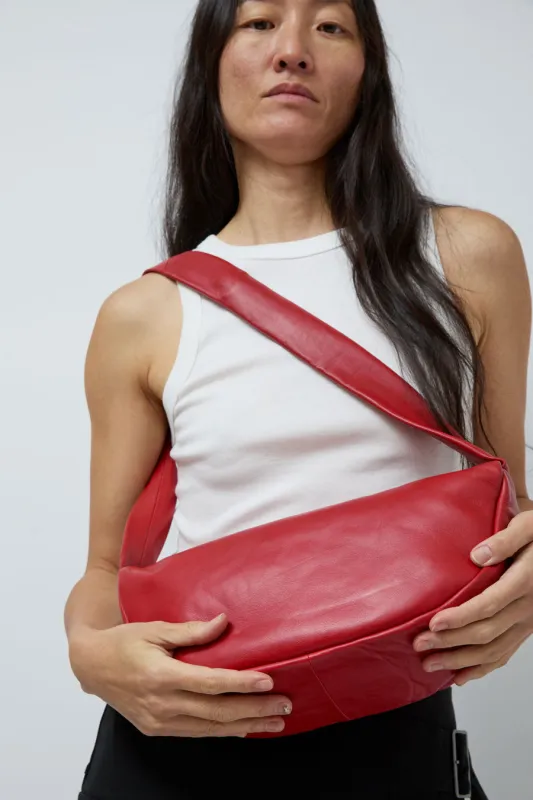 St. Agni Soft Crescent Bag in Rosso made by St. Agni