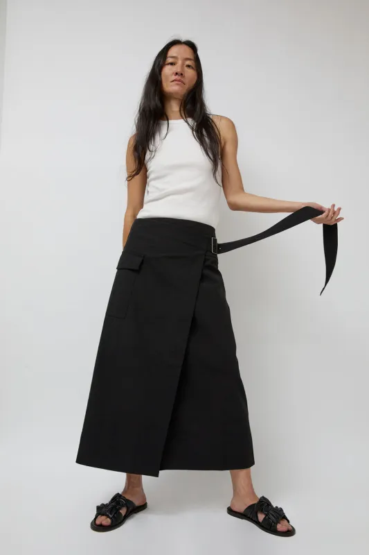 St. Agni Utility Wrap Skirt in Black sold by No. 6