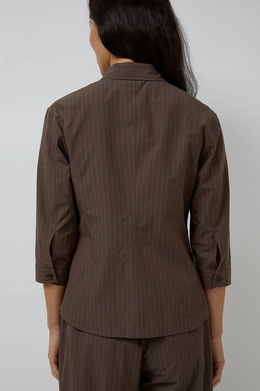 Amomento Stripe Half Sleeve Shirt in Brown sold by No. 6 product image thumbnail 5