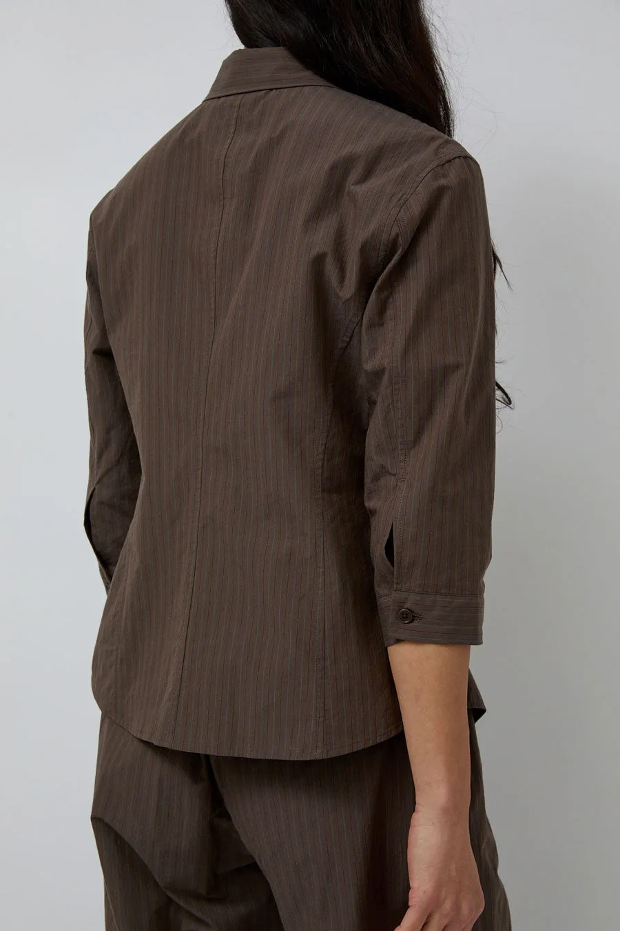 Amomento Stripe Half Sleeve Shirt in Brown sold by No. 6 product image thumbnail 3