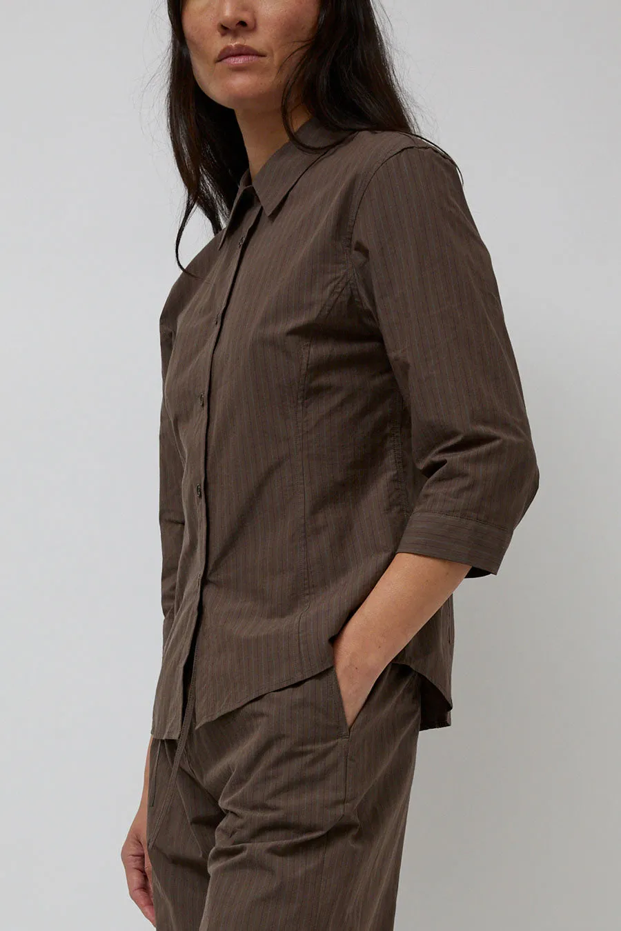 Amomento Stripe Half Sleeve Shirt in Brown sold by No. 6 product image thumbnail 2
