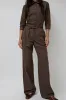 Amomento Stripe Banding Pants in Brown sold by No. 6