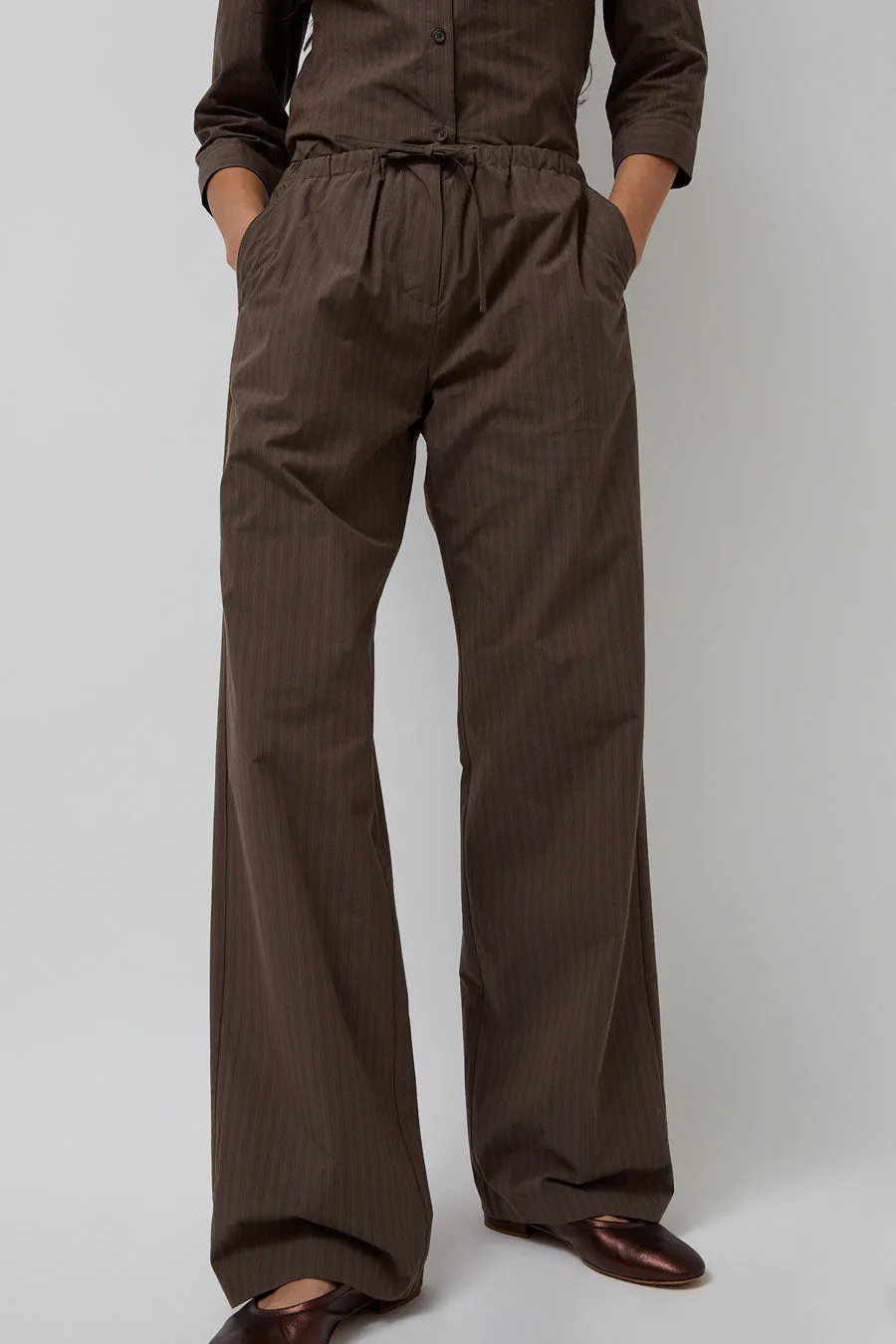 Amomento Stripe Banding Pants in Brown sold by No. 6 product image thumbnail 2