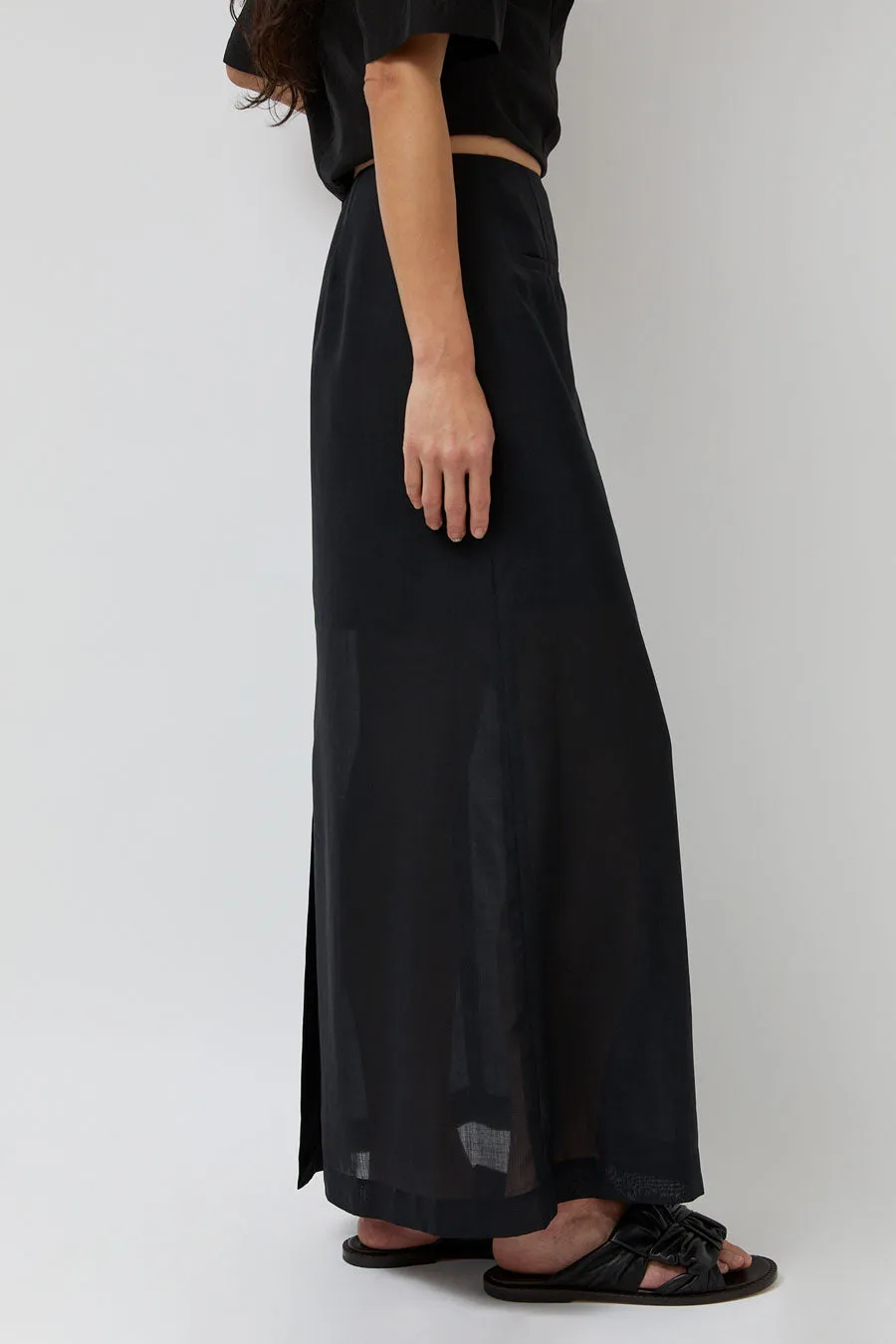 Amomento Sheer Maxi Long Skirt in Black sold by No. 6 product image thumbnail 4