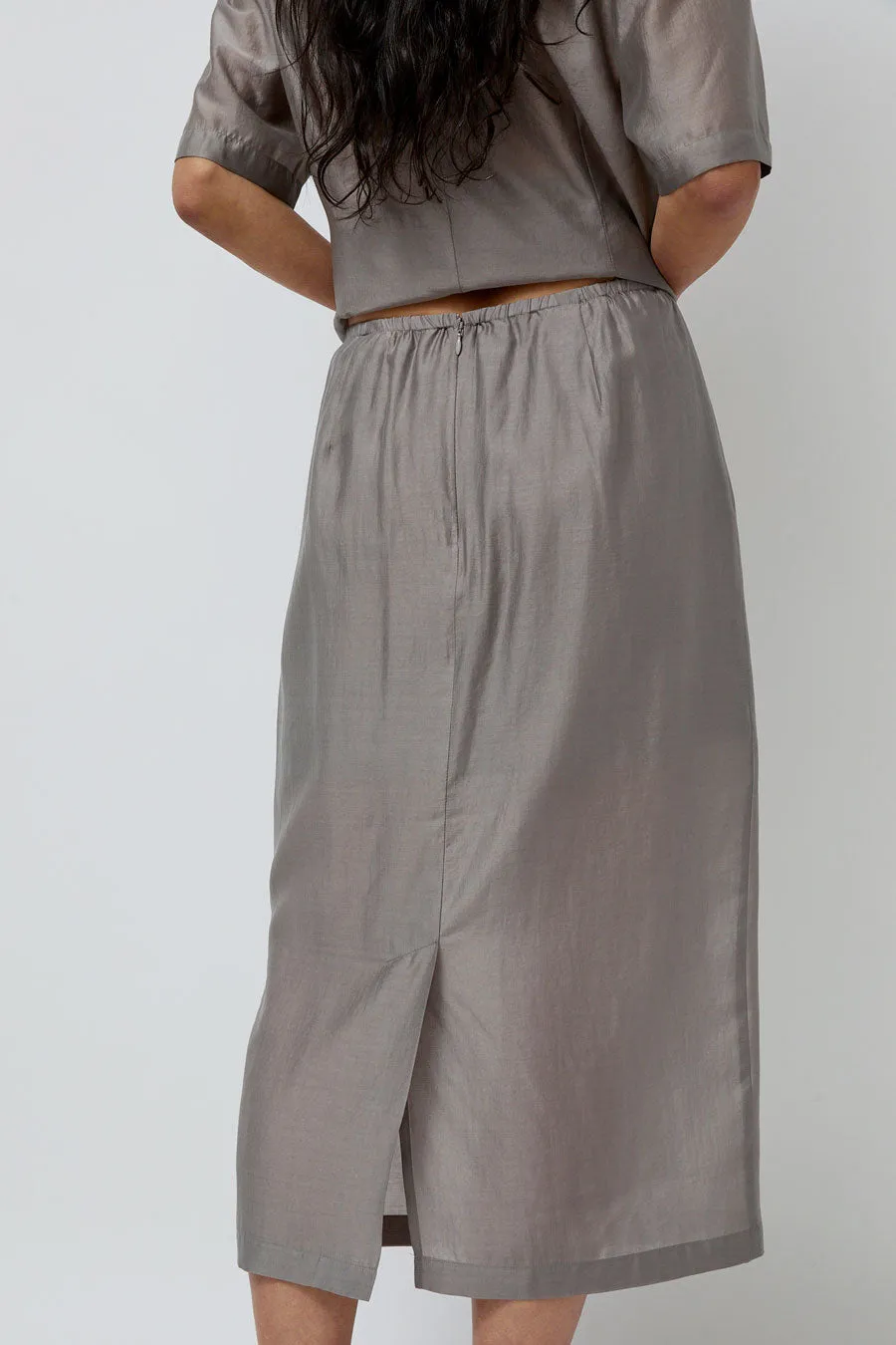 Amomento Silky Midi Skirt in Grey sold by No. 6 product image thumbnail 4