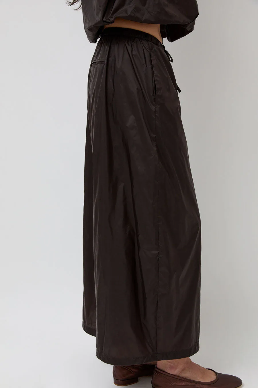 Amomento Nylon Shirring Pants in Dark Brown sold by No. 6 product image thumbnail 4