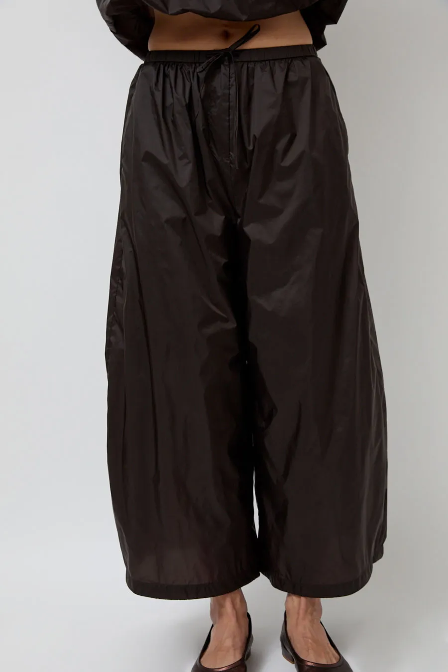 Amomento Nylon Shirring Pants in Dark Brown sold by No. 6 product image thumbnail 2