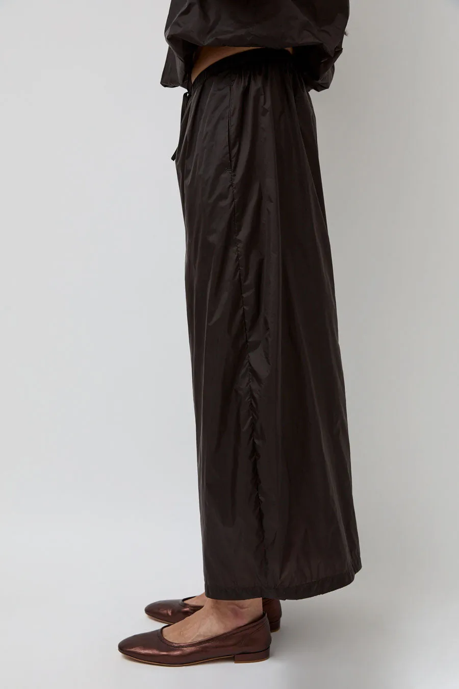 Amomento Nylon Shirring Pants in Dark Brown sold by No. 6 product image thumbnail 3