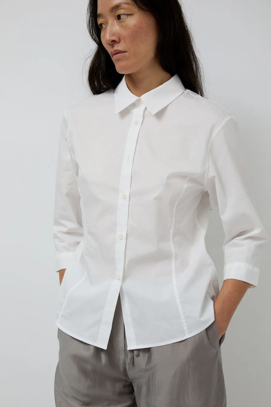 Amomento Half Sleeve Shirt in White sold by No. 6