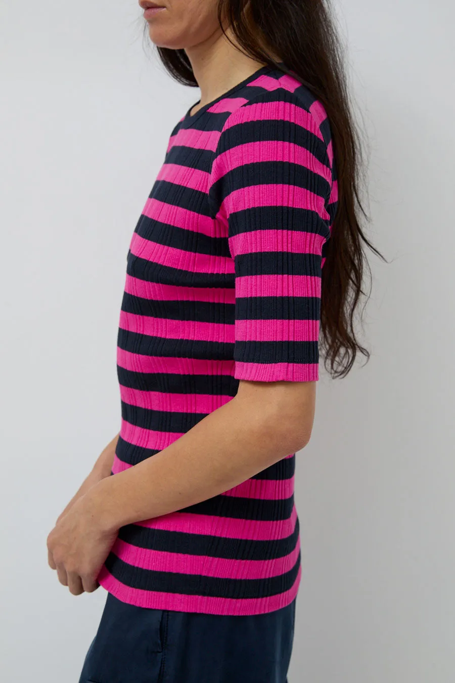 YMC Charlotte Short Sleeve Top in Pink and Navy sold by No. 6 product image thumbnail 3